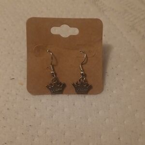 Silver Crown Earrings